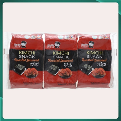 Lốc 3 gói rong biển ăn liền Gwangcheon Captain Lee vị kimchi gói 4g